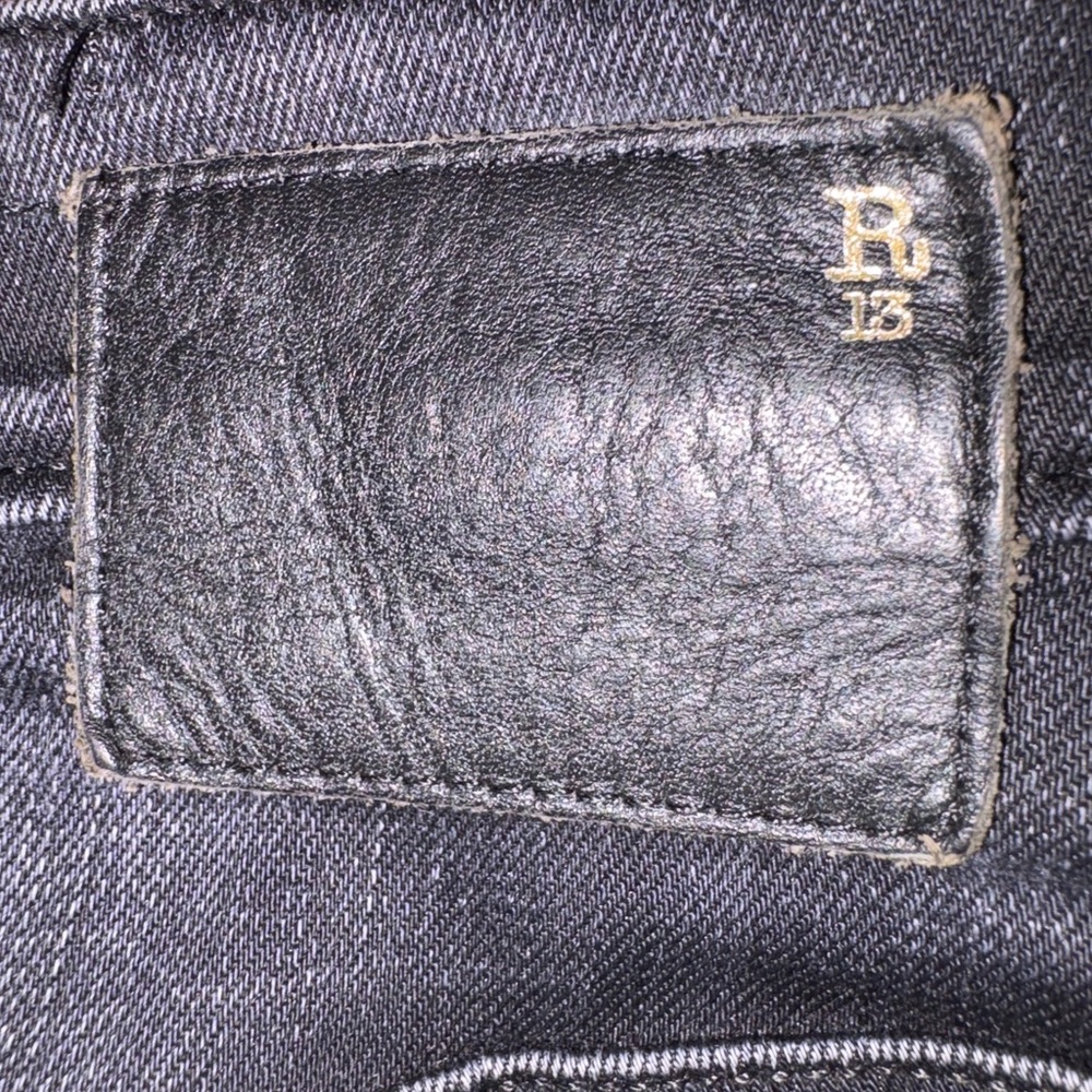 R13 Women's Black Washed Ankle Crop Jeans - Picture 5 of 8